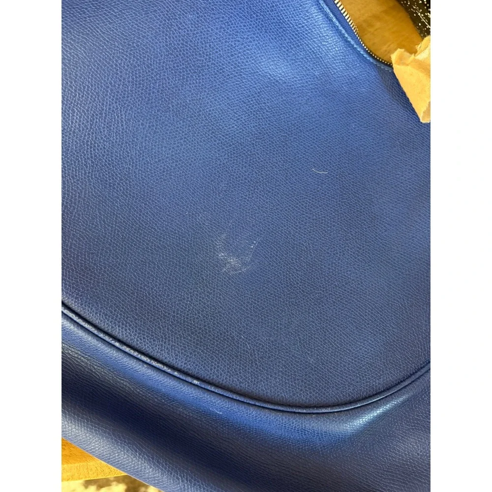 Valextra Blue Leather Hobo Shoulder Bag